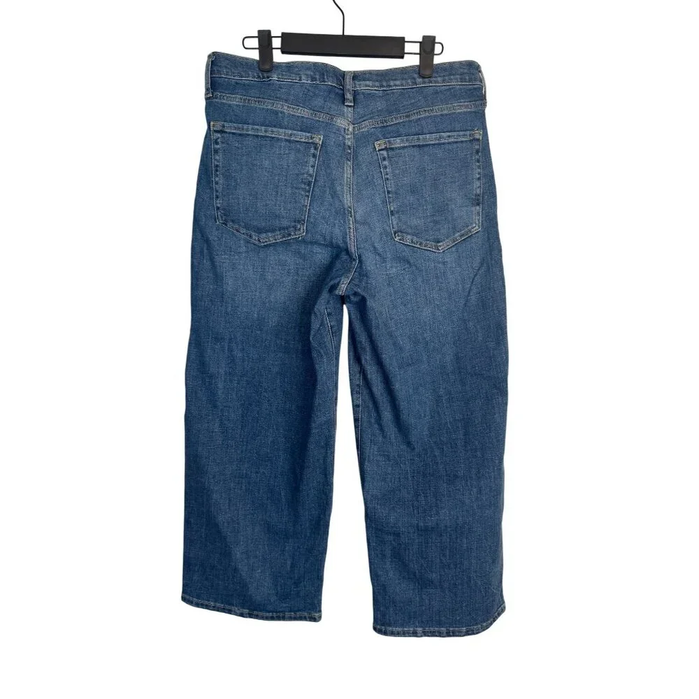 Banana Republic Waist 32 G Crop Premium Denim Jeans Medium Wash - Picture 2 of 13